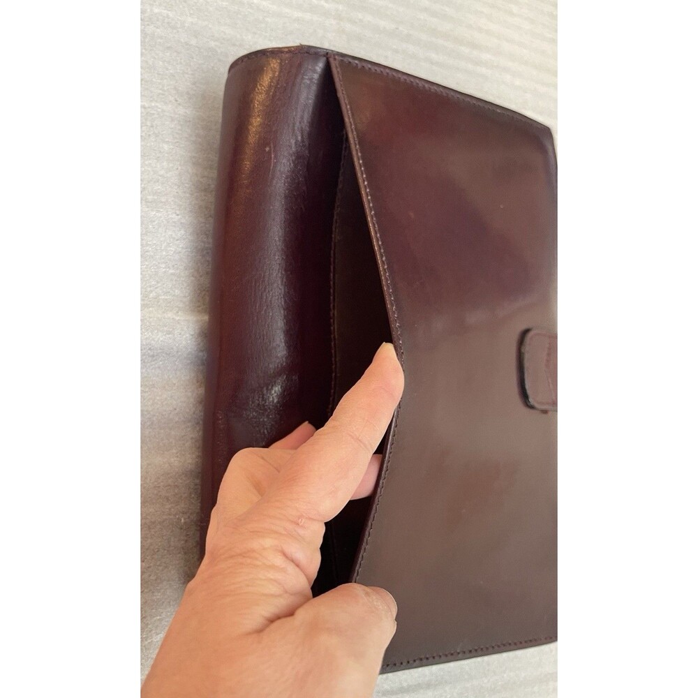VTG Bally Burgundy Brown Leather Envelope Clutch Wristlet Organizer 1990s Italy - Picture 13 of 14